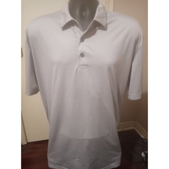 Callaway Polo Shirt Men's XL Gray Opti Dri Short Sleeve Golf AOP Diamond Print - Picture 1 of 13